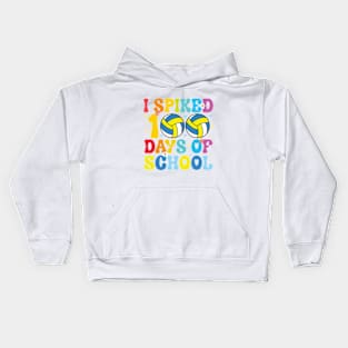 I Spiked 100 Days of School Volleyball Retro Teacher Student Kids Hoodie